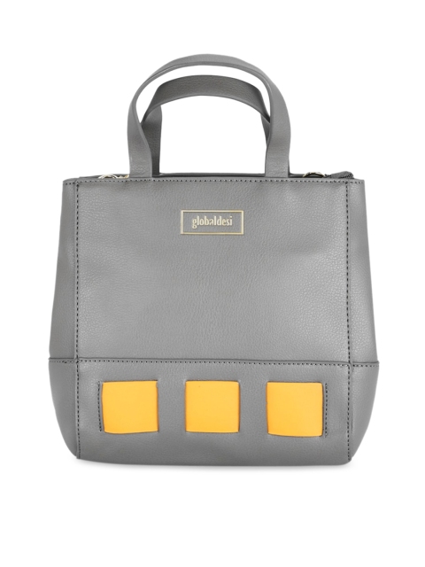 

Global Desi Grey Solid Handheld Bag