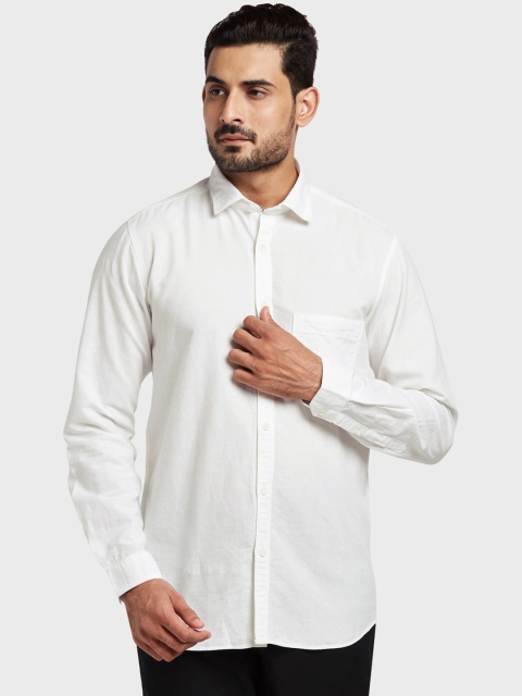 

ColorPlus Men White Slim Fit Solid Casual Shirt