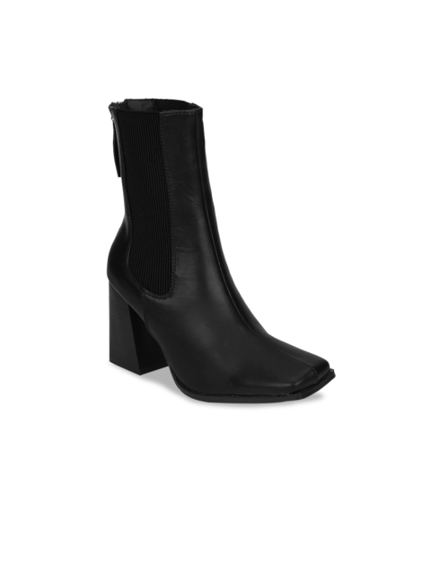 

Truffle Collection Women Black Solid Heeled Boots