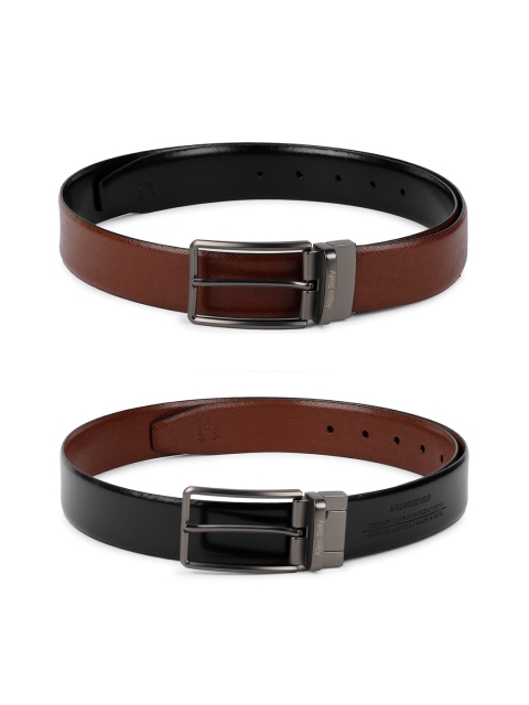 

Allen Solly Men Set of 2 Black & Brown Solid Belts