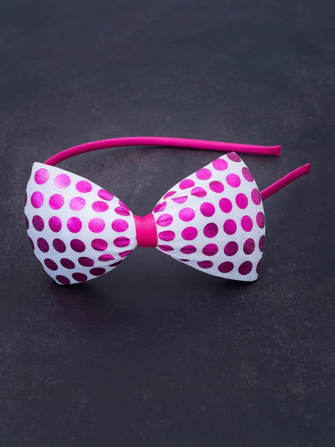 

Golden Peacock Pink & White Polka Dot Bow Hairband