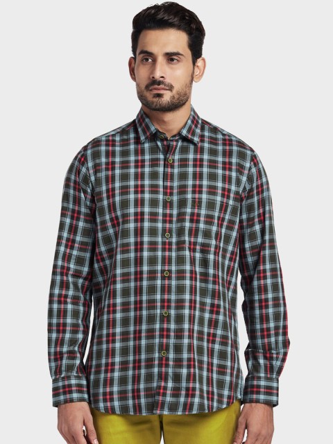 

ColorPlus Men Multicoloured Tailored Fit Checked Casual Shirt, Multi