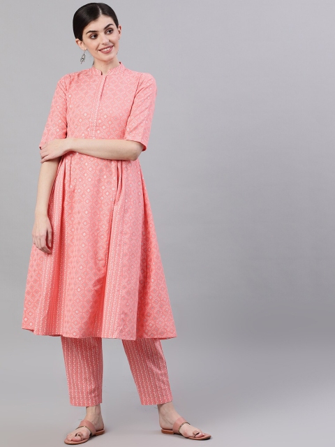 

AASI - HOUSE OF NAYO Women Pink Printed Kurta with Trousers