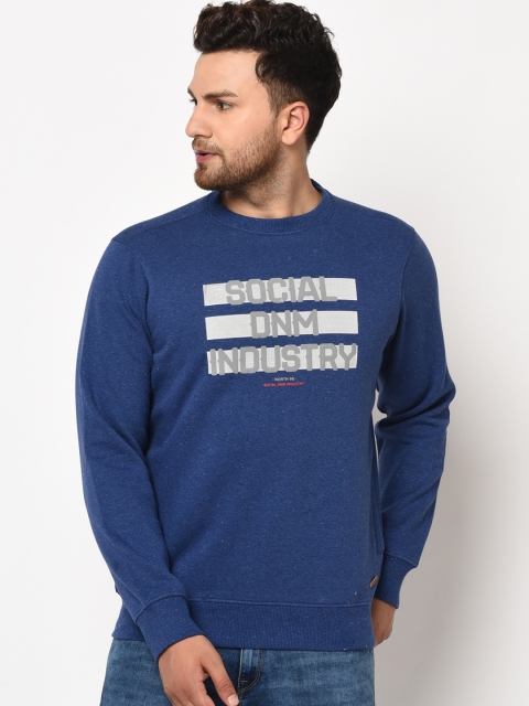 

98 Degree North Men Blue Printed Sweatshirt