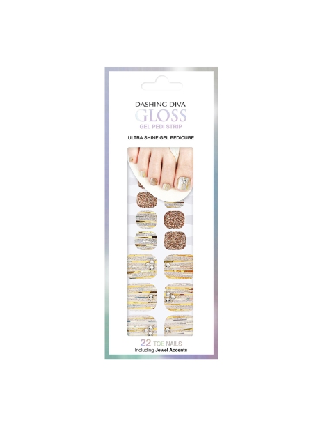 

Dashing Diva Pink Gloss Golden Veil Artificial Nails