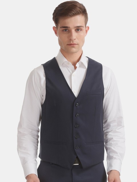 

Arrow Men Blue Self-Design Single-Breasted 3-Piece Formal Suit