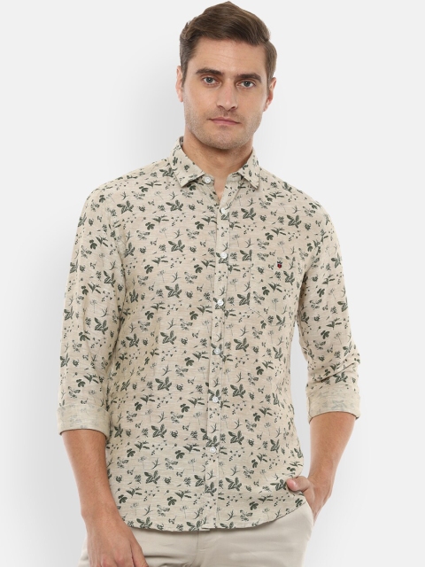 

Louis Philippe Jeans Men Beige Slim Fit Printed Casual Shirt