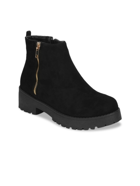 

Truffle Collection Women Black Solid Heeled Boots