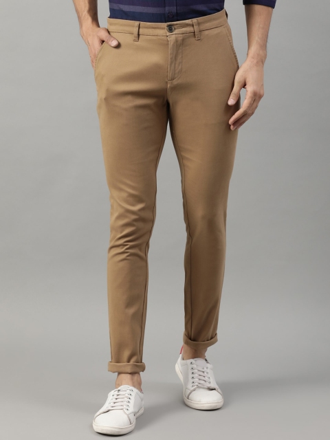 

HARSAM Men Beige Regular Fit Self Design Regular Trousers