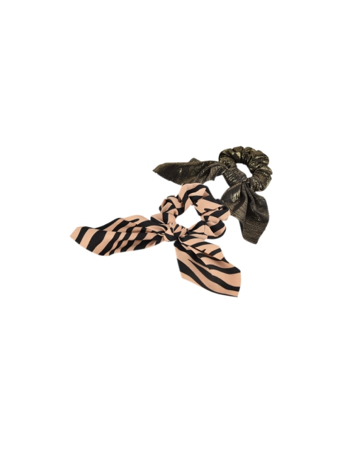 

ToniQ Women Pack of 2 Knot Detailed Scrunchies, Gold