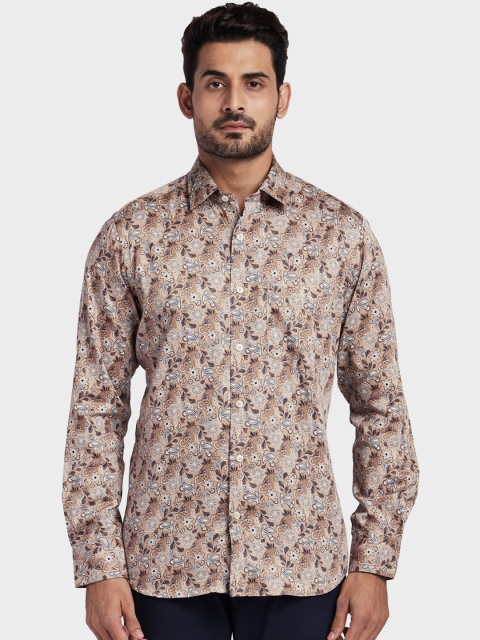 

ColorPlus Men Brown & Black Slim Fit Printed Casual Shirt