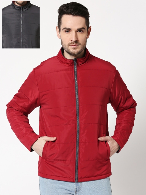 

Bewakoof Men Maroon Solid Water Resistant Reversible Puffer Jacket