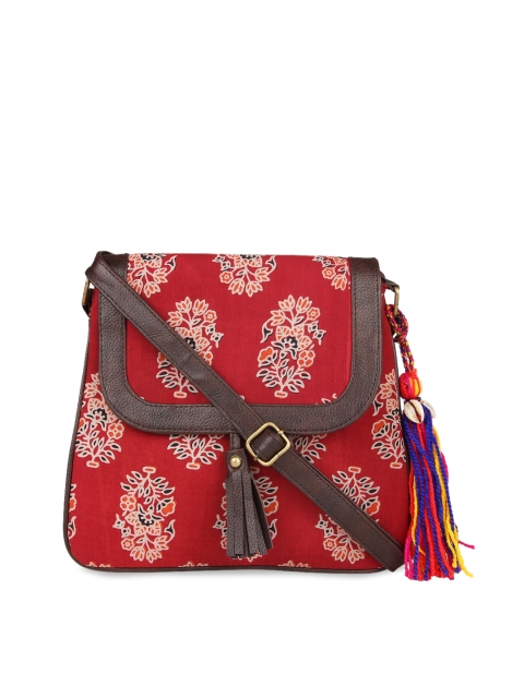 

Vivinkaa Red & Beige Printed Sling Bag