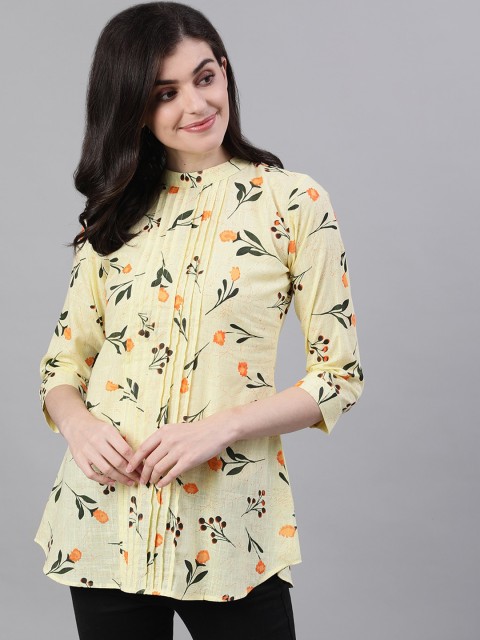 

AASI - HOUSE OF NAYO Women Yellow Printed Tunic