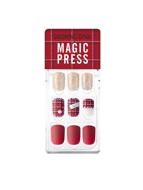 

Dashing Diva Set Of 9 Press On Artificial Nails, Maroon