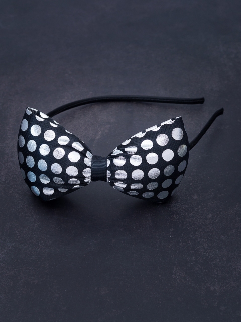 

Golden Peacock Girls Black & White Polka Dot Bow Hairband