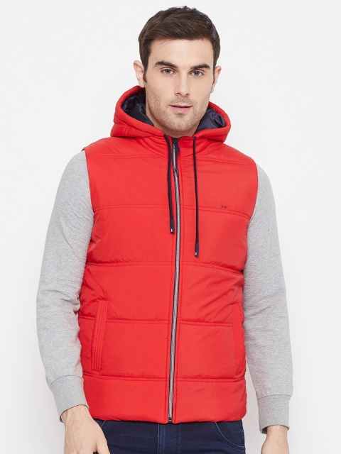 

Okane Men Red Solid Padded Jacket