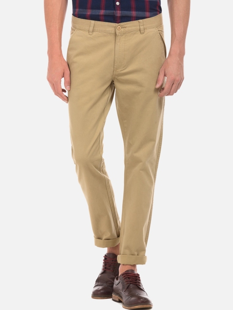 

Ruggers Men Khaki Slim Fit Solid Regular Trousers