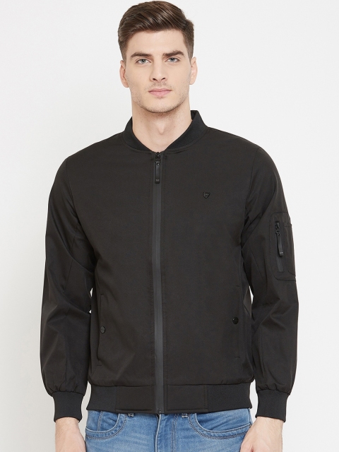 

Okane Men Black Solid Bomber Jacket