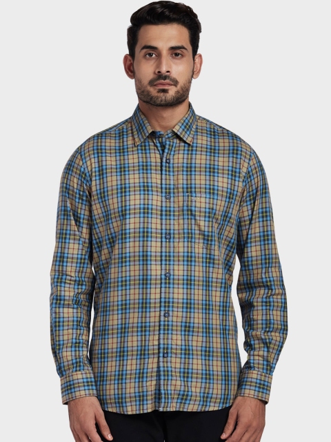 

ColorPlus Men Blue & Beige Tailored Fit Checked Casual Shirt