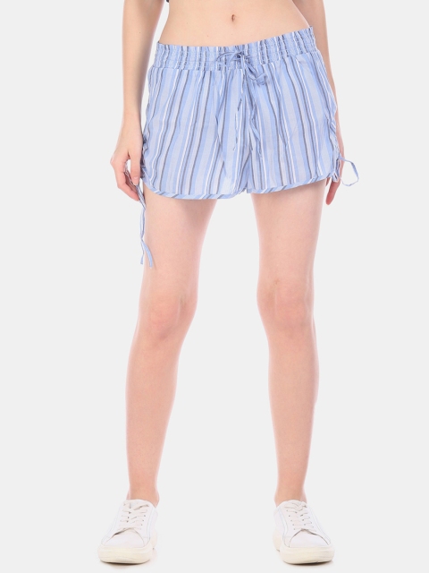 

GAP Women Blue Striped Regular Fit Shorts