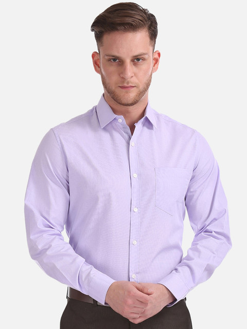 

Excalibur Men Purple Regular Fit Solid Formal Shirt