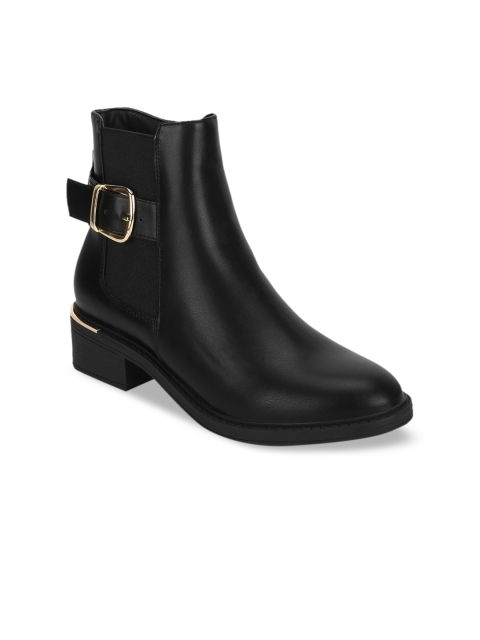 

Truffle Collection Women Black Solid Heeled Boots