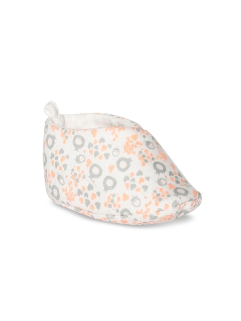 

MINI KLUB Infant Girls White & Grey Printed Booties