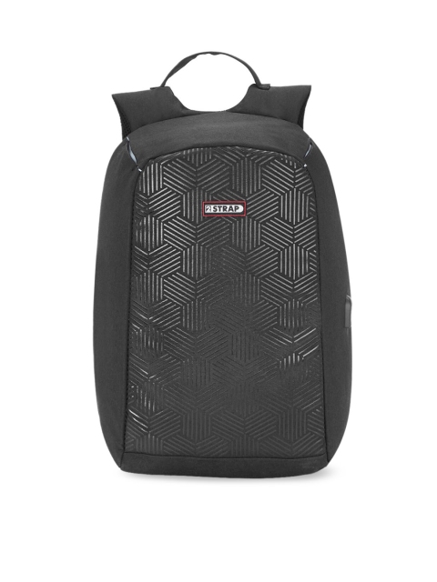 

2 STRAP Unisex Black Geometric Backpack