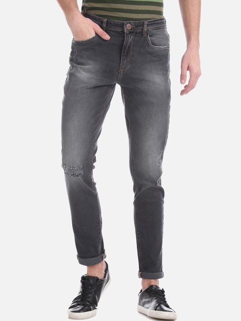 

Cherokee Men Charcoal Slim Fit Low-Rise Mildly Distressed Stretchable Jeans
