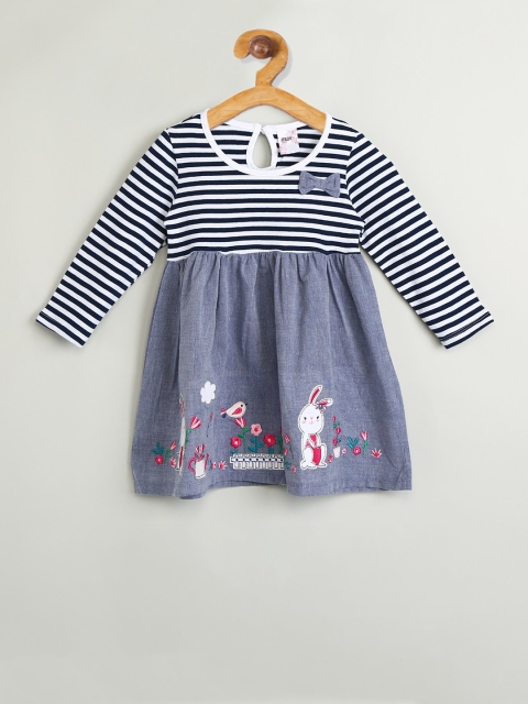 

max Girls Blue Striped A-Line Dress