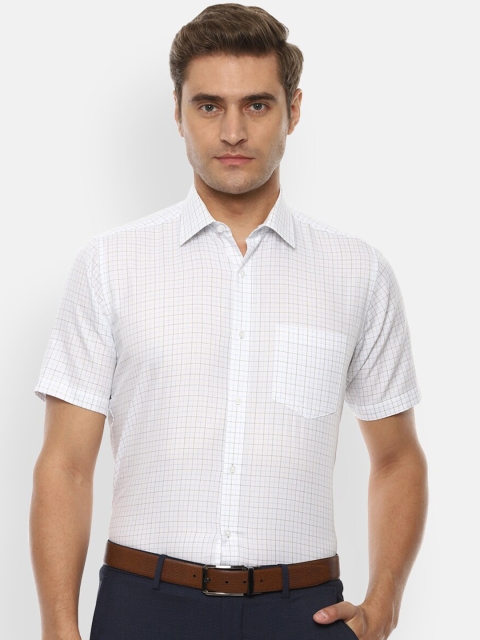 

Van Heusen Men White Slim Fit Checked Formal Shirt