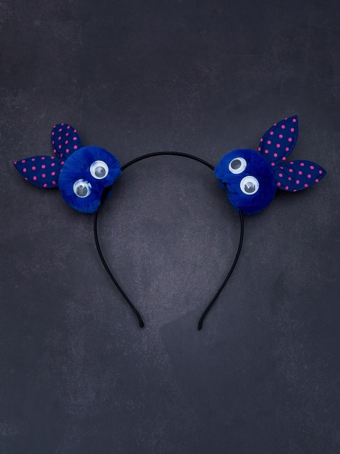 

Golden Peacock Women Blue & Black Solid Rabbit Ear Hairband