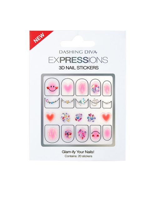 

Dashing Diva Women Pink Expressions Shy Cheek 3D Nail Stickers