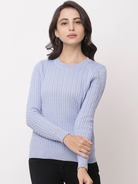 

Globus Women Blue Solid Sweatshirt