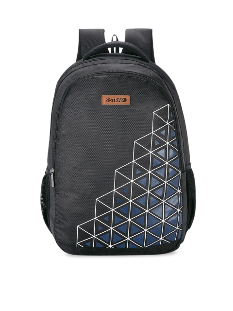 

2 STRAP Unisex Black Textured Backpack