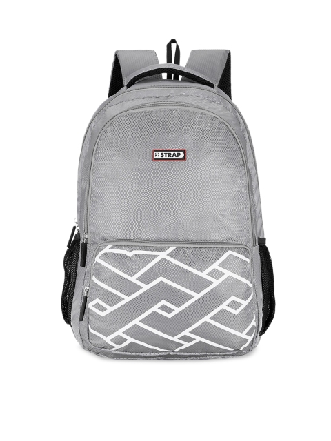 

2 STRAP Unisex Grey & Black Textured Backpack