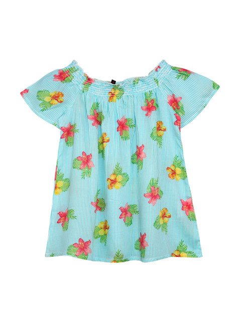 

Ishin DESIGNER STUDIO Girls Blue Printed A-Line Top