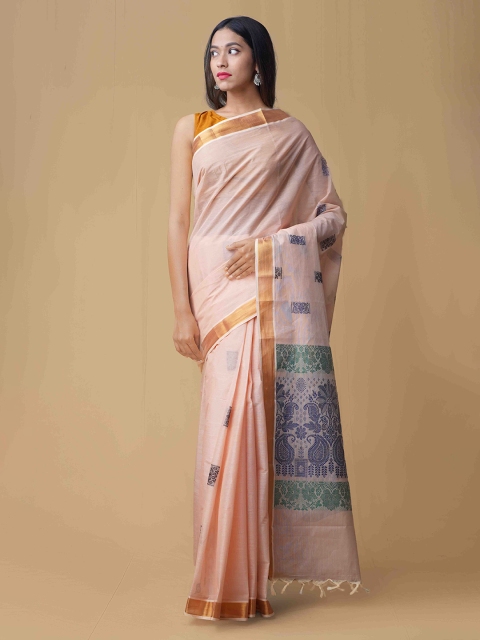 

Unnati Silks Pink Woven Design Pure Cotton Saree