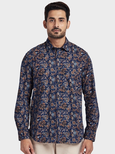 

ColorPlus Men Navy Blue Tailored Fit Printed Casual Shirt