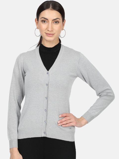 

Monte Carlo Women Grey Melange Solid Cardigan Sweater