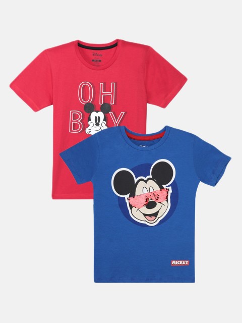 

Kids Ville Boys Pack Of 2 Printed Round Neck T-shirts, Blue