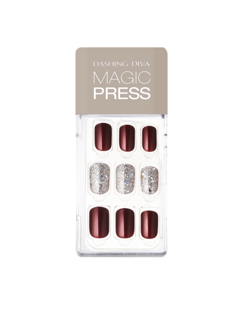 

Dashing Diva Maroon Wine & Sparkle Magic Press On Artificial Nails