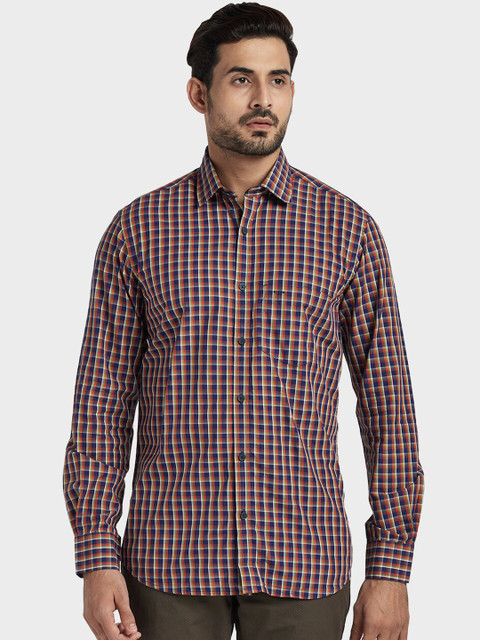 

ColorPlus Men Multicoloured Tailored Fit Checked Casual Shirt, Multi