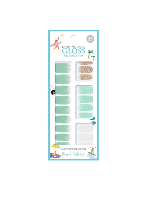 

Dashing Diva Green GLOSS Emerald Beach Artificial Nails