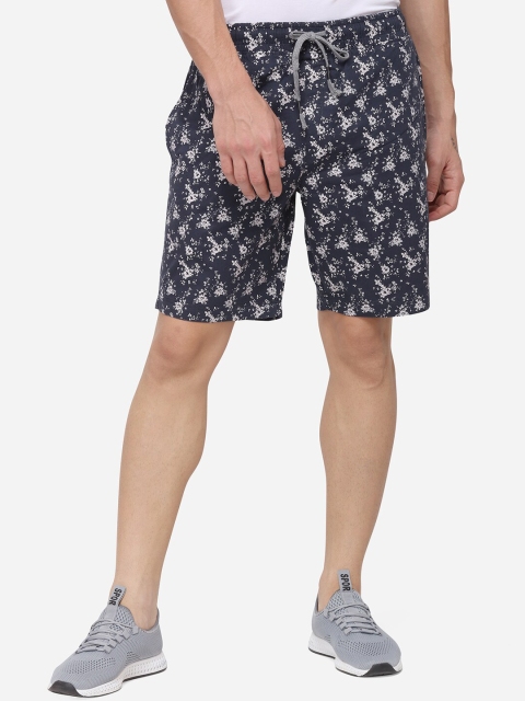 

JADE BLUE Men Navy Blue Printed Regular Fit Shorts