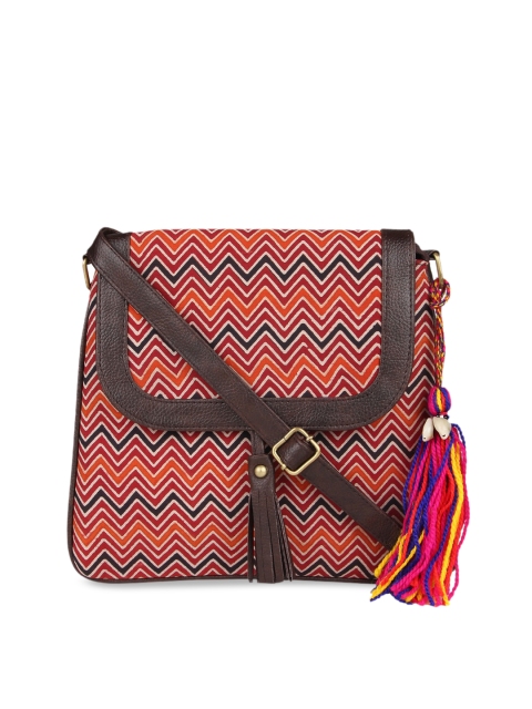 

Vivinkaa Orange & Red Printed Sling Bag