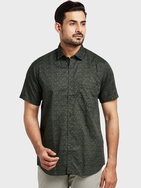 

ColorPlus Men Green Regular Fit Printed Casual Shirt