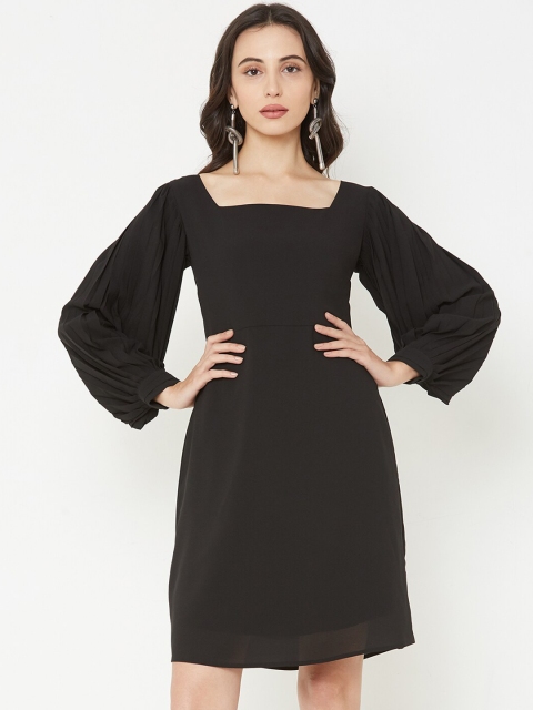 

MISH Women Black Solid A-Line Dress