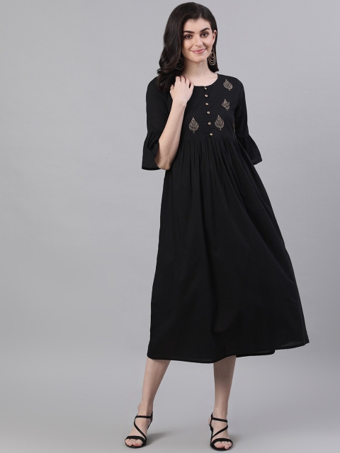 

AASI - HOUSE OF NAYO Women Black Solid A-Line Dress